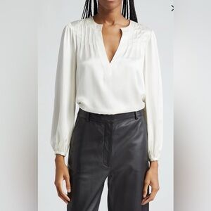 Cinq A Sept ivory silk Top medium